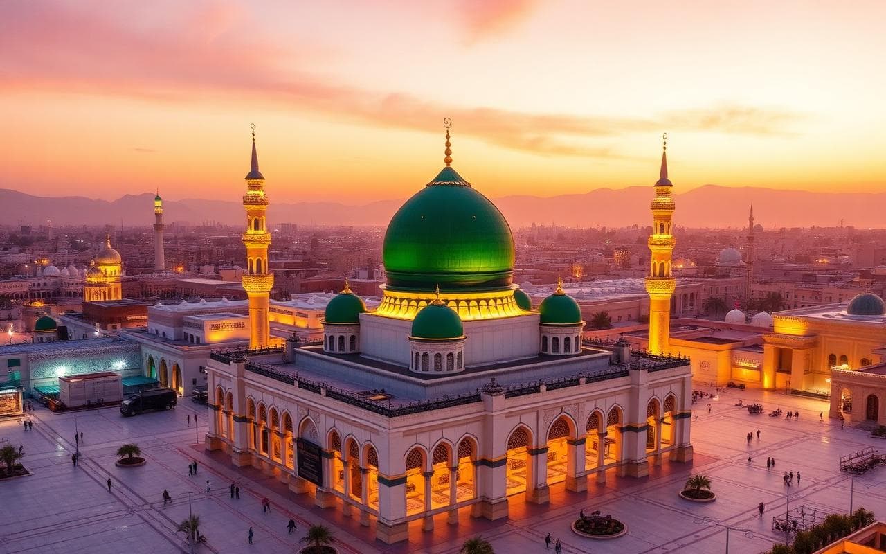 Masjid al-Nabawi at sunset